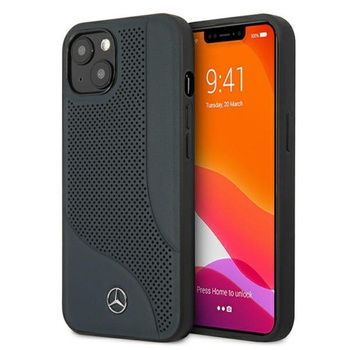 Mercedes Leather Perforated Area - iPhone 13 Tasche (navy blau)