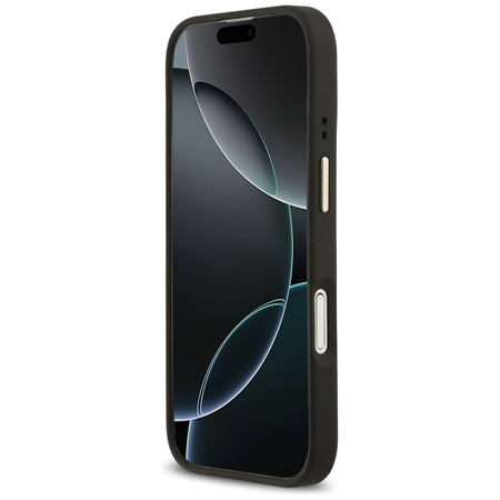 Guess Grained Strass Logo MagSafe - Hülle iPhone 17 (schwarz)