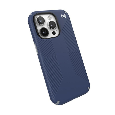 Speck Presidio2 Grip - iPhone 15 Pro Tasche (Küstenblau / Staubgrau / Weiß)