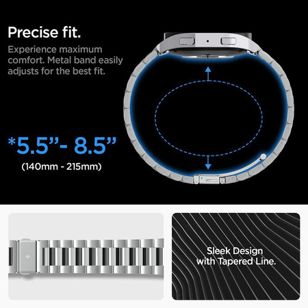 Spigen Modern Fit szalag - karkötő Samsung Galaxy Watch 6 44 mm-es órához (ezüst)