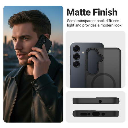 Etui do Galaxy S26 MagSafe Crong Hybrid Matte Różowe Matowe Wytrzymałe