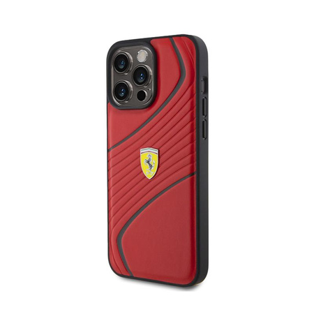 Ferrari Twist Metal Logo - iPhone 15 Pro Max tok (piros)