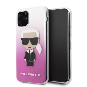 Karl Lagerfeld Iconic Karl Gradient - pouzdro pro iPhone 11 Pro (růžové)