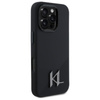 Karl Lagerfeld Silicone Shadow Metal Initial MagSafe - Coque pour iPhone 16 Pro Max (noir)