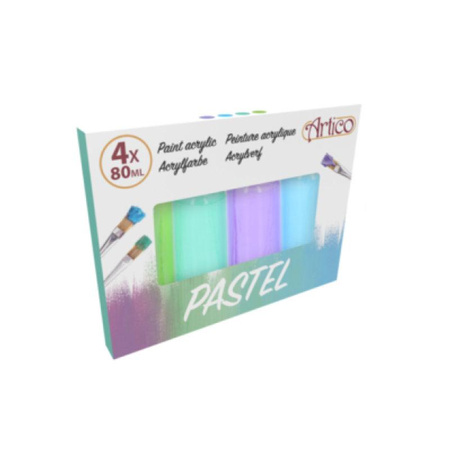 Artico - Set Pastell-Acrylfarben in 80 ml Tuben 4 Farben (2er Set)