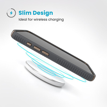 Speck Presidio2 Grip - Coque iPhone 16 Pro (Gris anthracite / Bronze froid / Blanc)