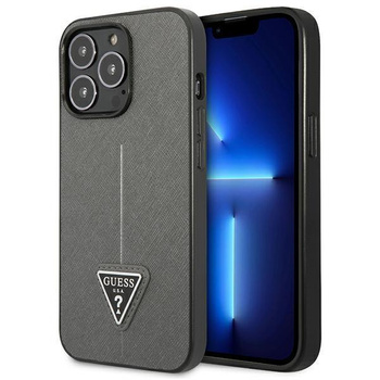 Pouzdro Guess Saffiano Triangle Logo - pouzdro pro iPhone 13 Pro Max (stříbrné)
