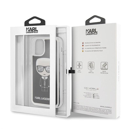 Karl Lagerfeld Iconic Glitter - Coque iPhone 11 Pro Max (Noir)