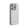 Guess Sequin Script Metal - Coque iPhone 15 Pro (argent)
