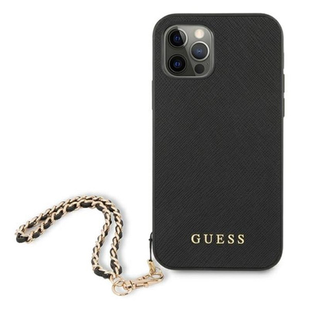 Guess Saffiano Chain - iPhone 12 / iPhone 12 Pro Case (black)