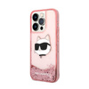 Karl Lagerfeld Liquid Glitter NFT Choupette Head - Hülle für iPhone 14 Pro (Pink)