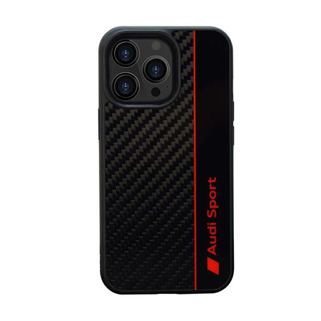 Audi Carbon Fiber Stripe - pouzdro pro iPhone 13 Pro Max (černé)