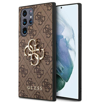 Guess 4G Big Metal Logo - Etui Samsung Galaxy S22 Ultra (brązowy)