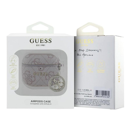Guess 4G Strass Charm - AirPods 4 Gehäuse (rosa)