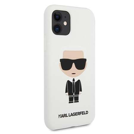 Karl Lagerfeld Fullbody Silicone Iconic - Coque iPhone 11 (Blanc)
