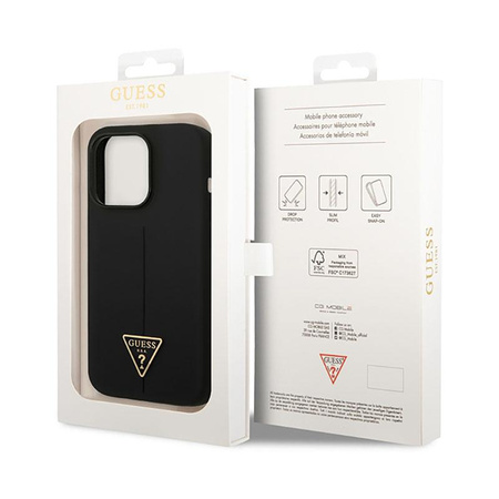 Guess Silicone Triangle Logo - iPhone 14 Pro Max Case (black)