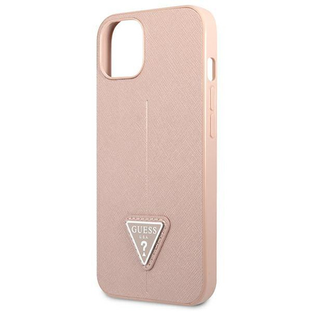 Guess Saffiano Triangle Logo Case - iPhone 13 Case (pink)