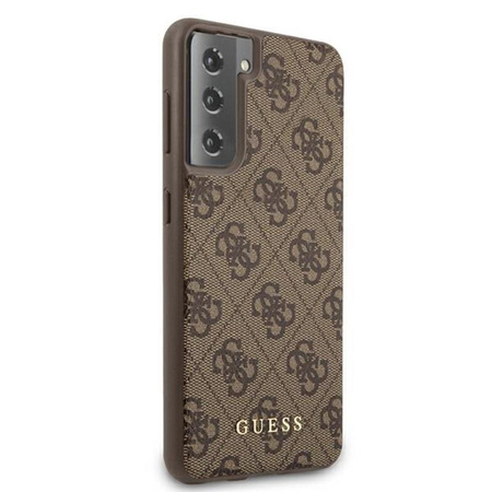 Guess 4G Metal Logo - Etui Samsung Galaxy S21 (brązowy)