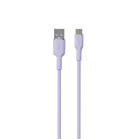 PURO ICON Soft Cable - kabel USB-A na USB-C 1,5 m (Tech Lavender)