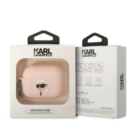 Karl Lagerfeld Silicone NFT Karl Head 3D - Étui AirPods Pro 2 (rose)