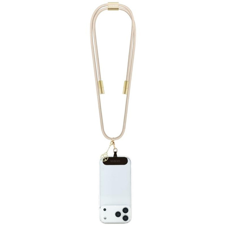 BEŻOWY KABEL USB C 1.5M SZYBKIE ŁADOWANIE GUESS PASEK DO TELEFONU CROSSBODY