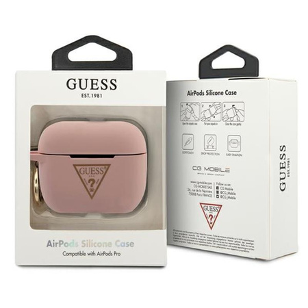Guess Silicone Triangle Logo - Etui Airpods Pro (różowy)