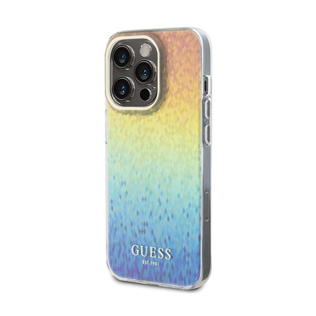 Guess IML Faceted Mirror Disco Iridescent - pouzdro pro iPhone 14 Pro (duhové)