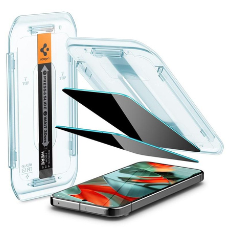 Spigen GLAS.TR EZ FIT Privacy 2-Pack - Tvrzené sklo s filtrem soukromí pro Google Pixel 9 Pro XL 2 ks