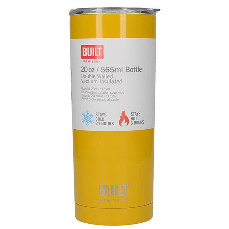 BUILT Vacuum Insulated Tumbler - Mug thermique en acier isolé sous vide 600 ml (Jaune)