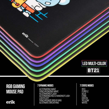 BT21 - Spiel-/Schreibtischunterlage XXL mit LED-Beleuchtung (90 x 40 cm)
