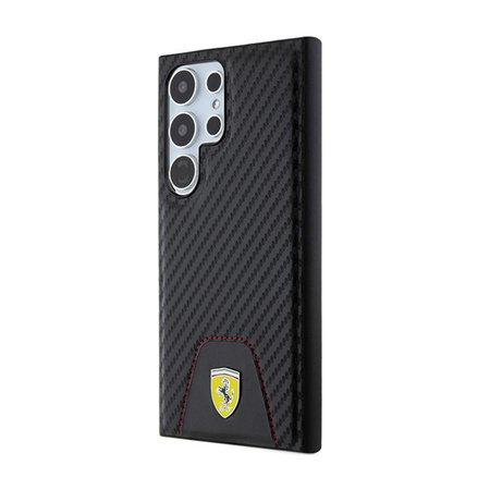 Ferrari Carbon Stitched Bottom - pouzdro pro Samsung Galaxy S24 Ultra (černé)