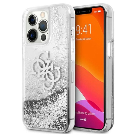 Guess Liquid Glitter 4G Big Logo - iPhone 13 Pro Case (silver)
