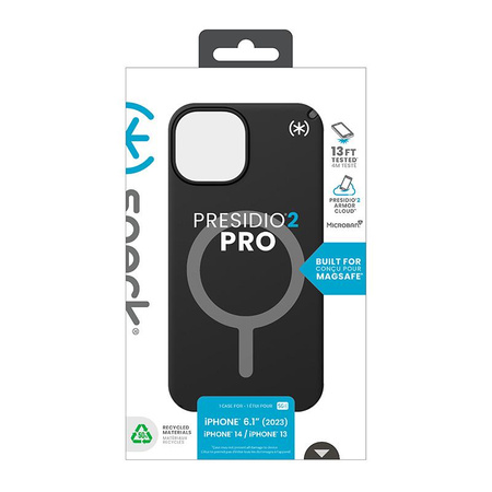 Speck Presidio2 Pro Magsafe - Custodia per iPhone 16e / iPhone 15 / iPhone 14 / iPhone 13 (Nero / Grigio ardesia / Bianco)