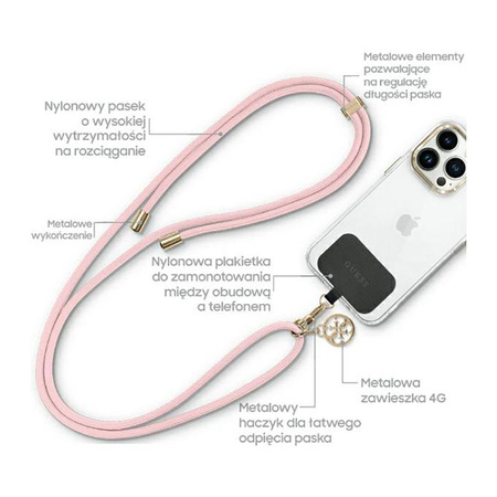 Guess CBDY Cord - Universal phone strap (pink)