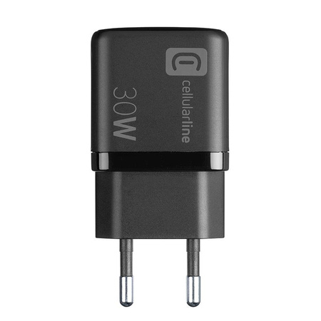 Cellularline Multipower Micro GaN - 30W síťová nabíječka USB-C a USB-A Power Delivery (černá)