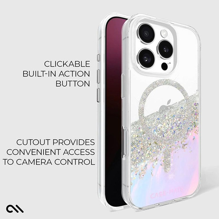 Case-Mate Karat MagSafe - Coque iPhone 16 Pro (Holographic Soap Bubble)