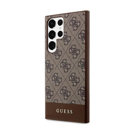 Guess 4G Bottom Stripe Metal Logo Collection - Samsung Galaxy S24 Ultra tok (barna)