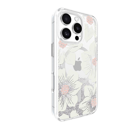 Kate Spade New York Flüssigkeit Glitter MagSafe - iPhone 16 Pro Fall (Hollyhock Floral)