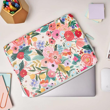 Rifle Paper Laptop Sleeve - MacBook Pro 15" / Laptop 15.6" Cover (Garden Party Blush)