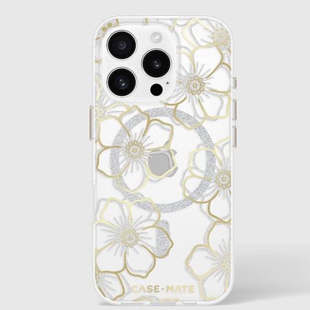 Case-Mate Floral Gems MagSafe - Pouzdro pro iPhone 16 Pro (Gold)