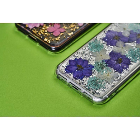 PURO Glam Hippie Chic Cover - Case for iPhone XR (real green flower petals)