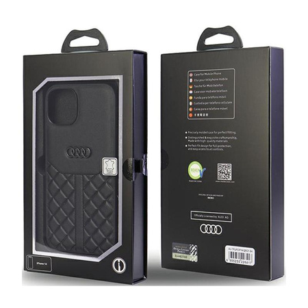 Audi Genuine Leather - Tasche für iPhone 14 (Schwarz)