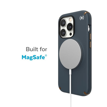 Speck Presidio2 Pro MagSafe - Antibacterial iPhone 14 Pro Case (Charcoal / Cool Bronze / Slate)