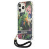 Guess Flower Cord - Etui avec dragonne iPhone 13 Pro (Bleu)