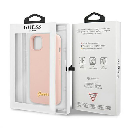 Guess Silicone Script MagSafe - iPhone 13 Case (pink)