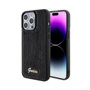 Guess Sequin Script Metal - iPhone 15 Pro Max Case (black)