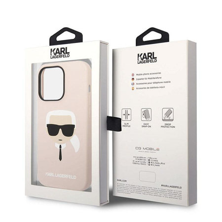 Karl Lagerfeld Silikon Iconic Karl`s Head MagSafe - iPhone 14 Pro Max Tasche (rosa)