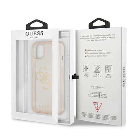 Guess Glitter 4G Big Logo - iPhone 13 mini case (gold)