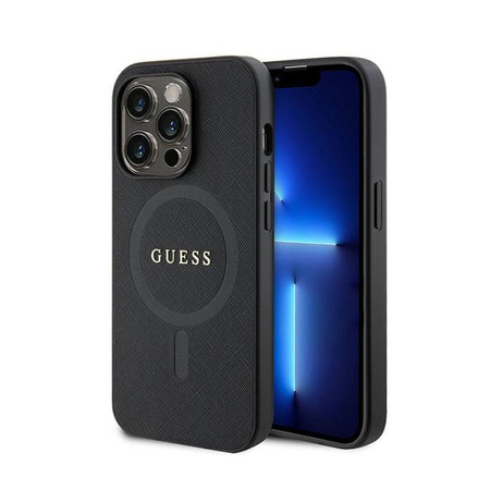 Pouzdro Guess Saffiano MagSafe - iPhone 15 Pro (černé)