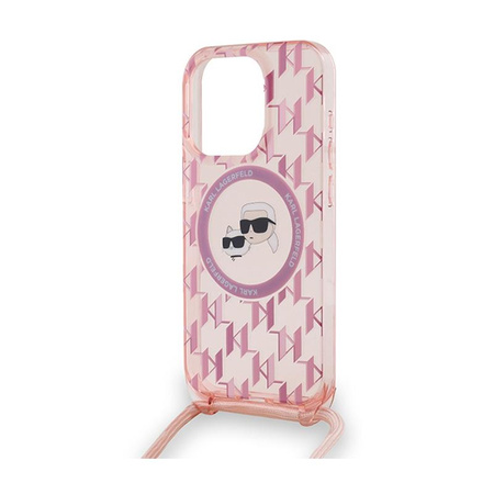 Karl Lagerfeld IML Crossbody Monogram Karl & Choupette Head MagSafe - iPhone 15 Pro Case (pink)